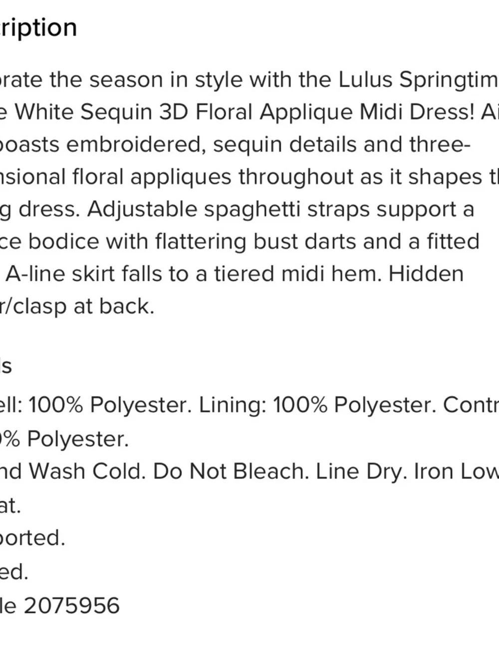 Lulu's Springtime Soiree White Sequin 3D Floral Applique Midi Dress - Picture 5 of 10